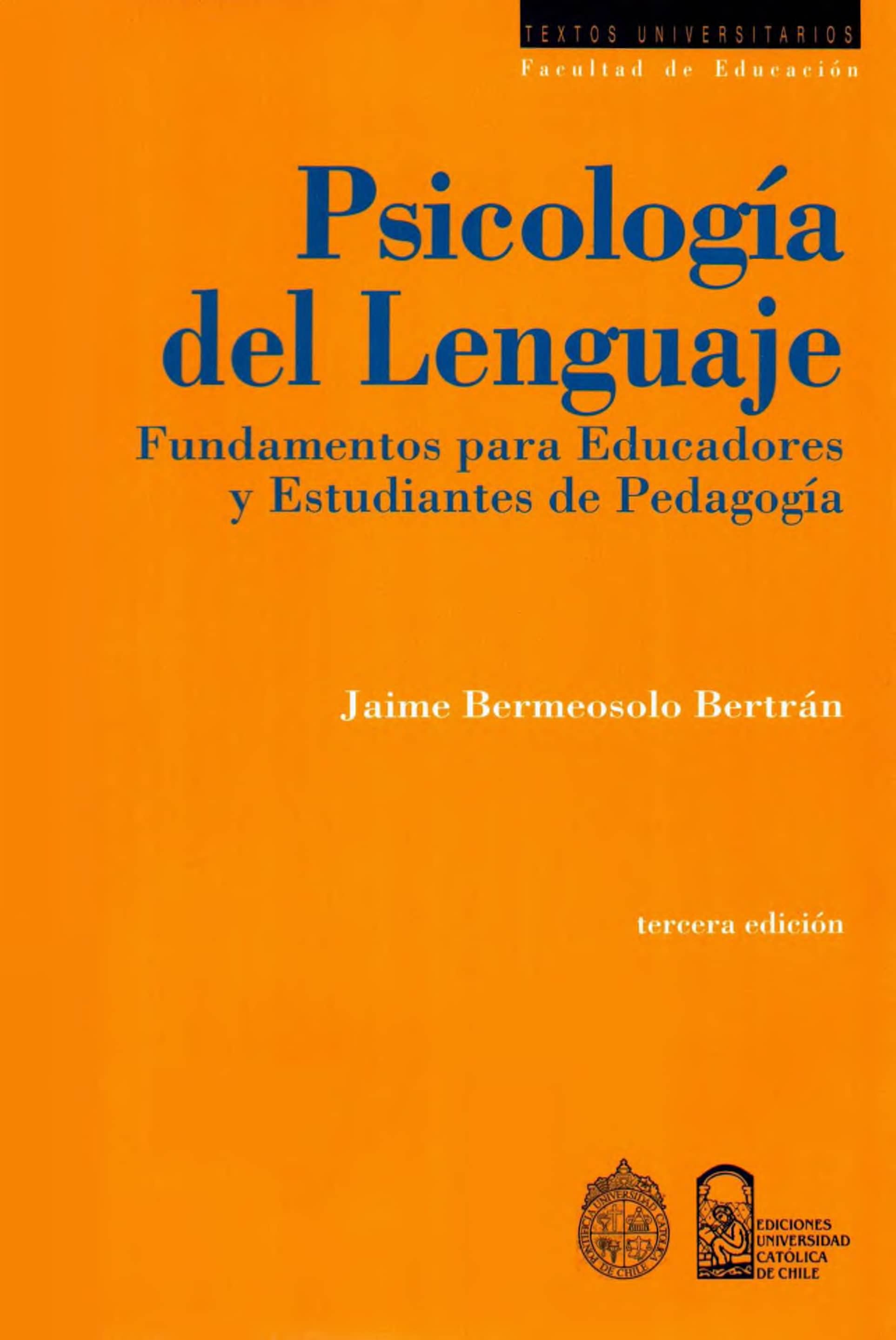 Portada Psicología del lenguaje : fundamentos para educadores y estudiantes de pedagogía