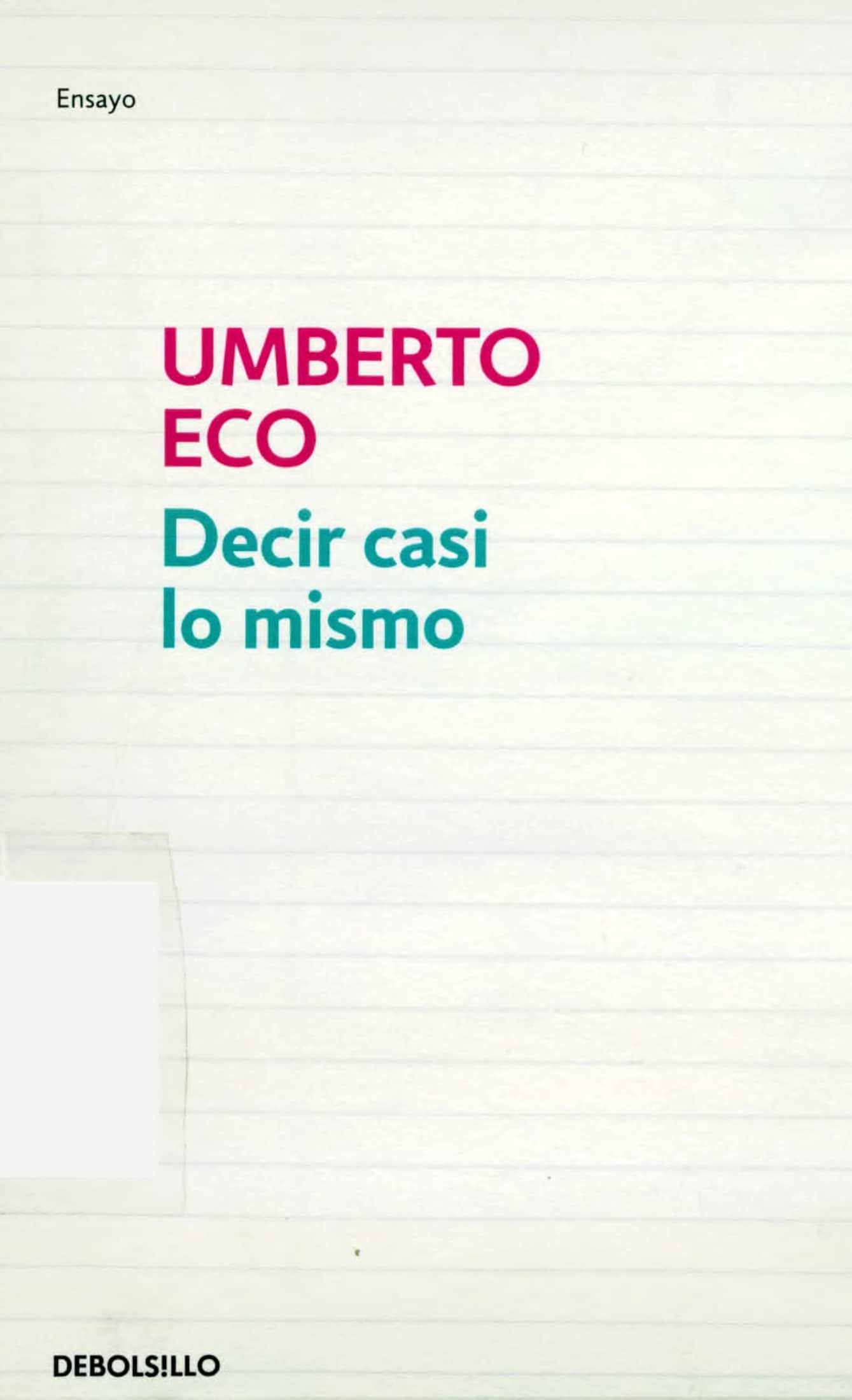 Portada Decir casi lo mismo